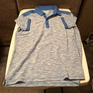 *New* Express short sleeve polo shirt. Size: S. Color: Blue/White
